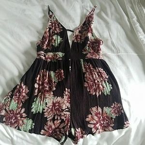 Cute maroon floral romper